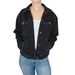 H&M Divided Oversized Denim Black Women's Jacket -Size S